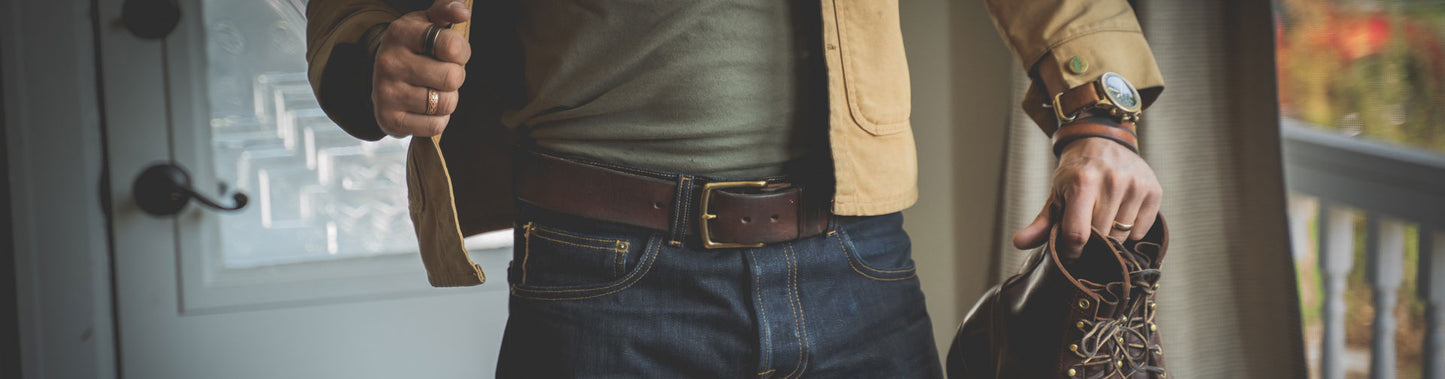 Thick leather belts handmade USA American quality rugged work