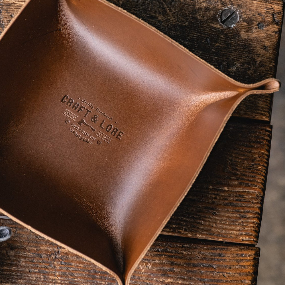 EDC Valet Tray, Leather Catch-all for Everyday Carry Handmade
