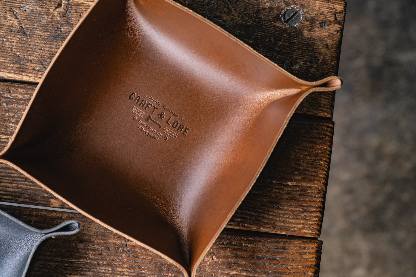 EDC Valet Tray, Leather Catch-all for Everyday Carry Handmade