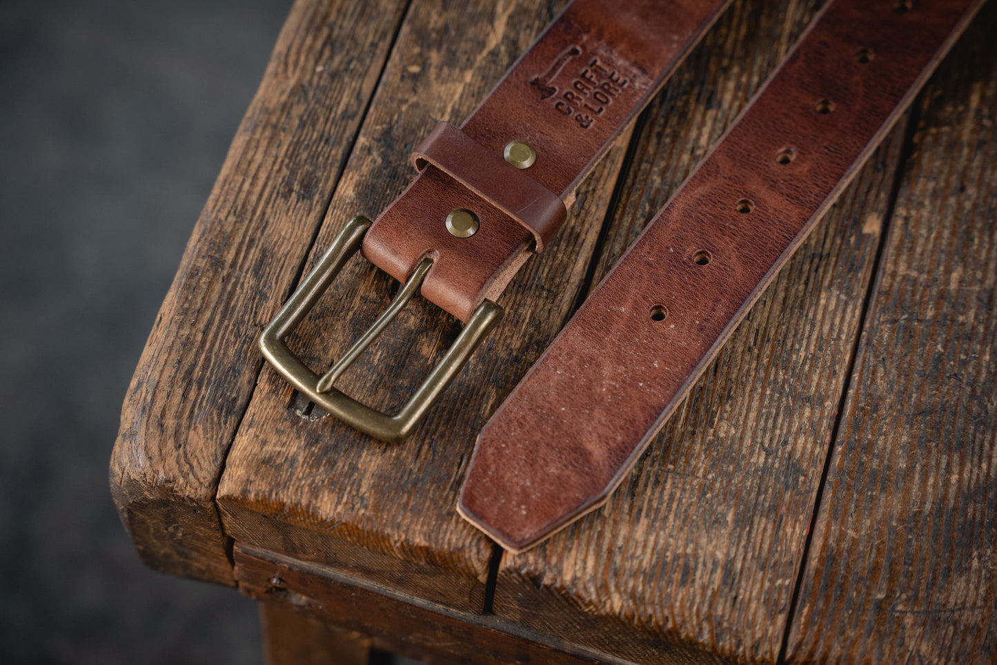 Mountain Belt, Thick Leather Solid Brass Hardware Lifetime Heritage Rugged Belt Handmade Craft and Lore