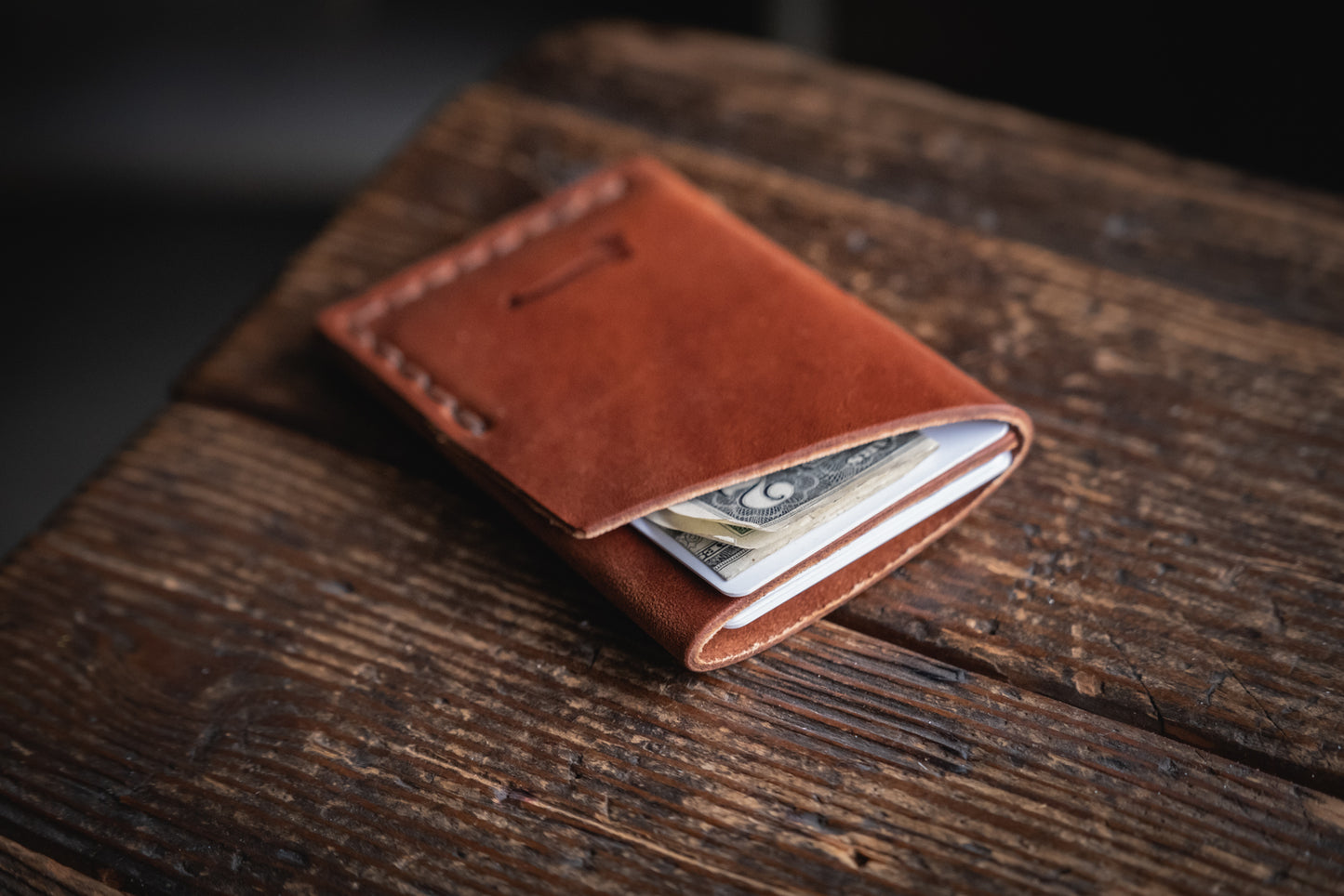Twobit Wallet handmade minimal leather card usa made everyday carry patina durable rugged quality