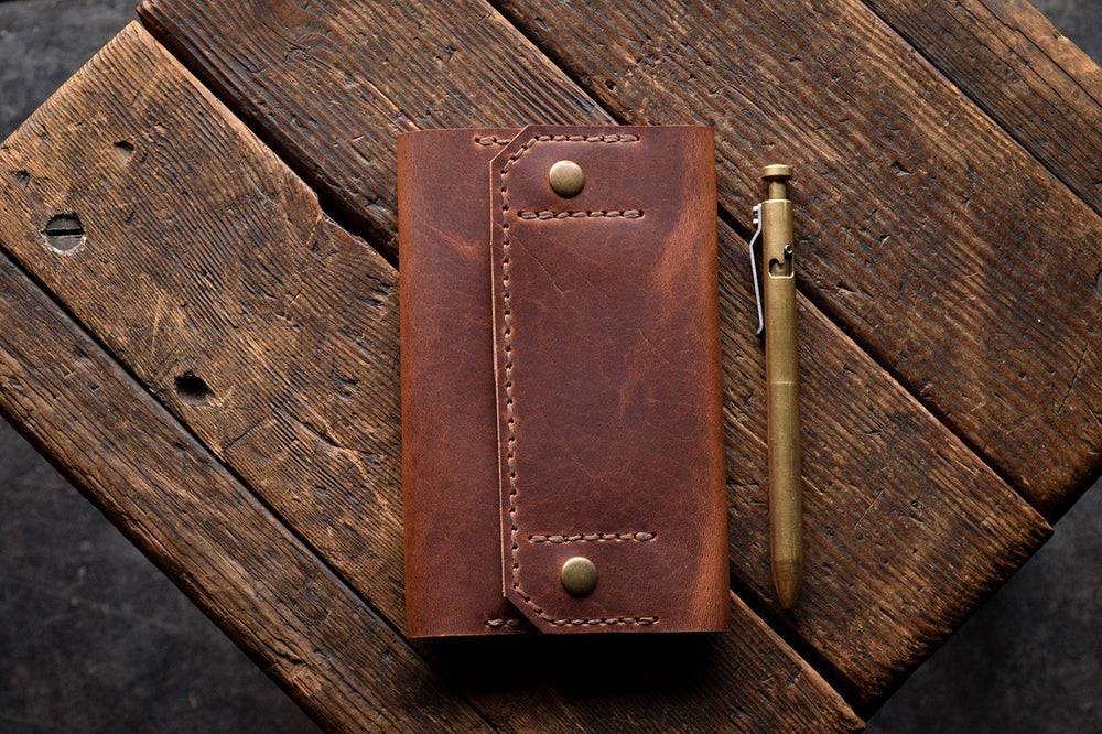 Handmade Leather Check Book Cover Wallet Horween