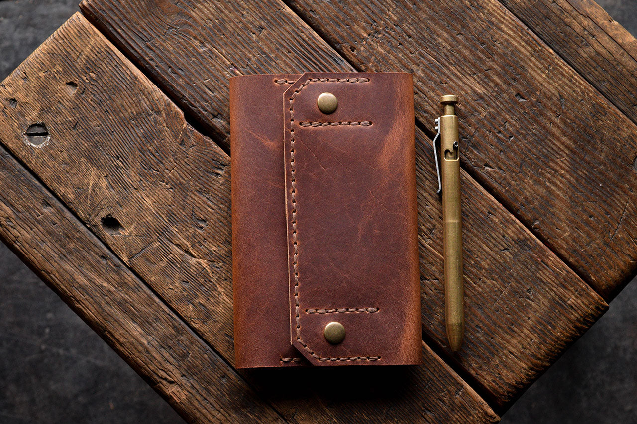 Handmade Leather Check Book Cover Wallet Horween