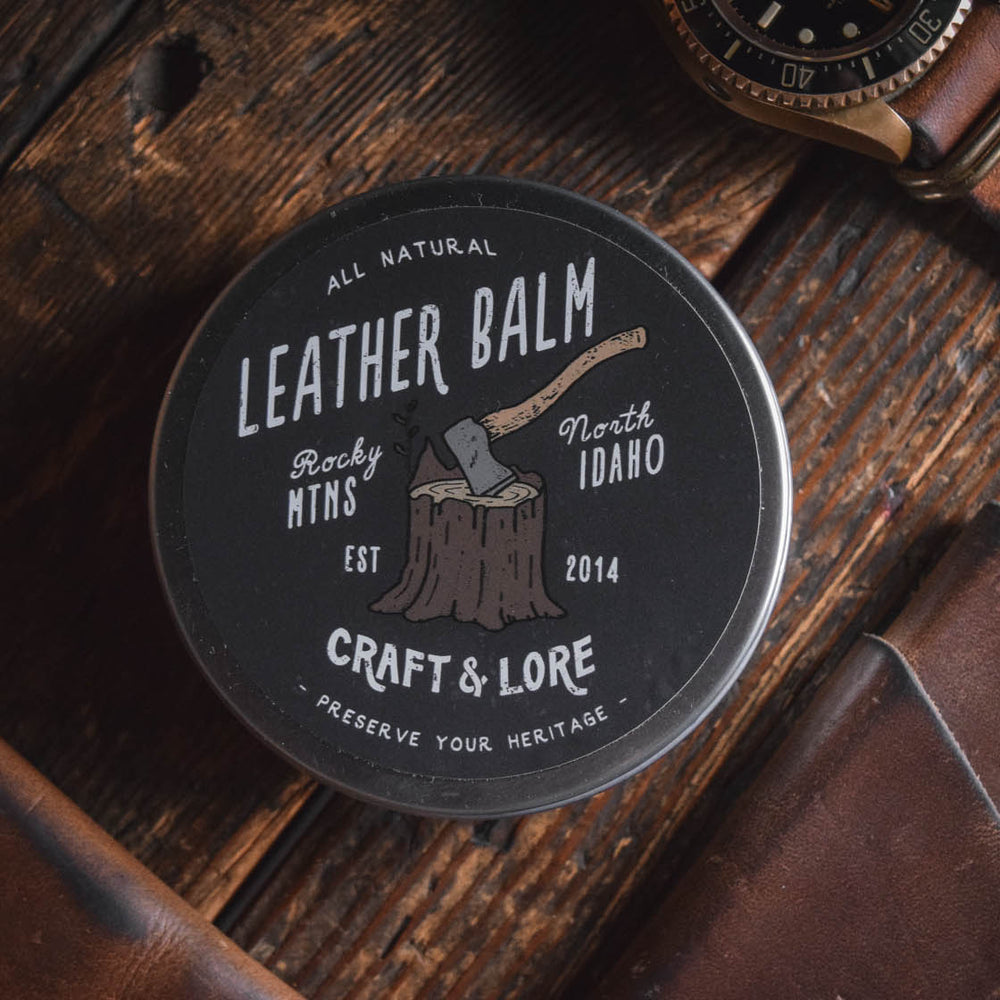 Leather Care Balm Conditioner Protectant Preservative Handmade Natural Quality PNW Craft and Lore